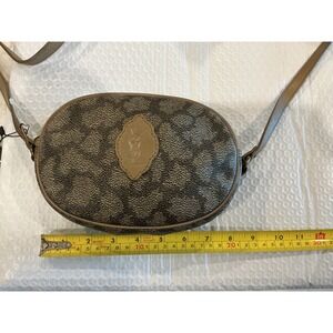 Authentic Yves Saint Laurent Brown Patterned Oval Crossbody